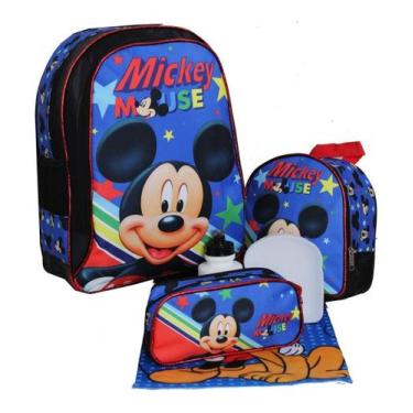 Imagem de Kit Mochila Mickey T3 Infantil Aulas Costas - outras