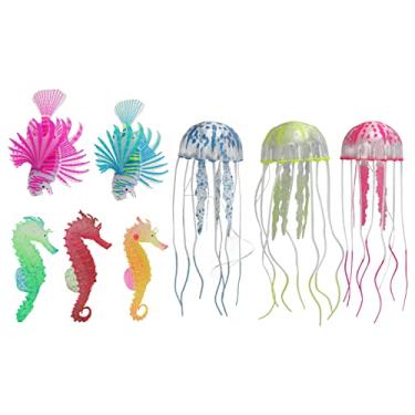 Imagem de AYNEFY Água-viva Brilhante de Aquário, água-viva Luminosa de Silicone para Tanque de Peixes Com Corda Ajustável, Ornamento de Decoração Submarina Perfeito para Casa e Escritório