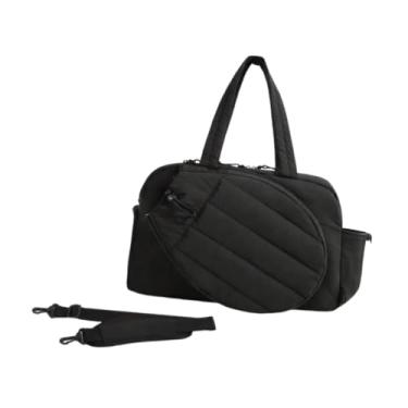 Imagem de Vaveren Bolsa de tênis para mulheres Bolsa de tênis com compartimento para sapatos com bolsos laterais esportiva leve à prova d'água tote, Preto