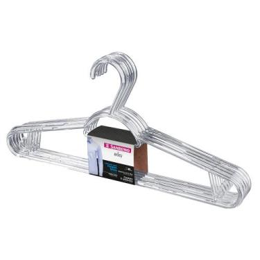 Imagem de Cabide Plástico Multifuncional Transparente 41cm Sanremo 5 Un