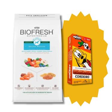 Imagem de Ração Biofresh Cães Adultos Raças Médias - 15Kg + Brinde