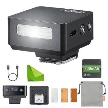 Imagem de Godox Flash de câmera iT20 C para Canon, 45 g ultracompacto, M/TTL com um toque, filtros magnéticos de cor, mais de 700 flashes, reciclagem de 1,5 s e controle preciso de energia (preto)