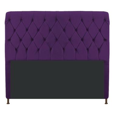 Imagem de Cabeceira Cristal 195 Cm King Size Com Capitonê Suede Roxo