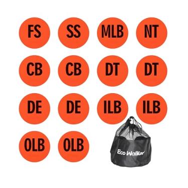 Imagem de Eco Walker Conjunto de cone de broca de defesa de futebol flexível 3-4/4-3 cones de treinamento de formação defensiva, discos marcadores duráveis para treinadores, treinos e treinos de equipe