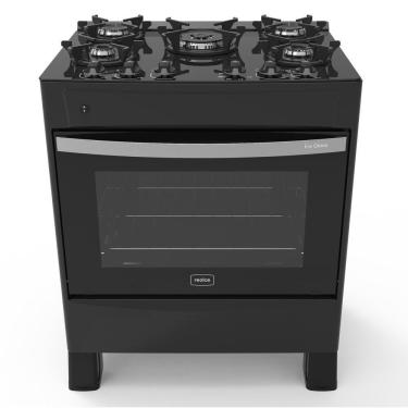 Imagem de Fogão 5 Bocas A Gás Acendimento Automático Realce Glass Bivolt Cr212 Preto Preto 127/220