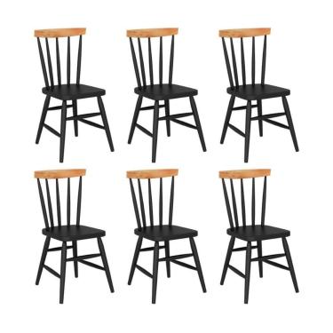 Imagem de Kit 6 Cadeiras De Jantar Madeira Maciça Multimóveis Cr50120