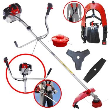 Imagem de Roçadeira RT43-L Toyama À Gasolina 2 Tempos 43cc 1,7HP Alta Rotação Cortador de Grama Completo Com Carretel de Nylon + Faca 2 Pontas + Faca 3 Pontas