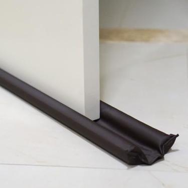 Imagem de Protetor Veda Porta Duplo em Bagum, Impermeável, 70-100cm, Preto e Marrom, com Enchimento em Espuma para Isolamento Contra Poeira e Insetos (Marrom, 70cm)