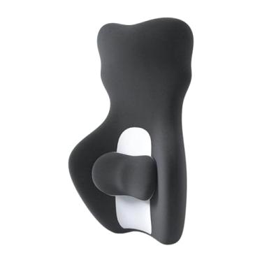 Imagem de MotiveTech Almofada de espuma viscoelástica para apoio da cintura, almofada para cadeira de escritório, compacta de apoio para costas altas, para cadeira de, Deep Gray a