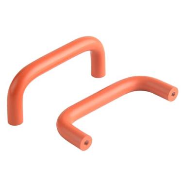 Imagem de funifiti Pacote com 5 puxadores laranja armário gaveta armário infantil puxador 3 polegadas (76 mm) orifício central duplo dobra alças de transporte (5, laranja, 3 polegadas (76 mm))