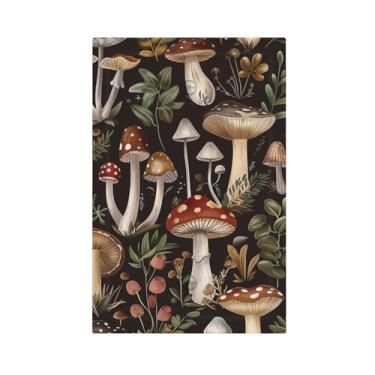 Imagem de JDAKHD Placa de parede em branco retrô decorativa de cogumelo 1 gangue preta vintage flor floral planta botânica casa de fazenda tamanho médio compatível com Gfci capa de interruptor de luz para