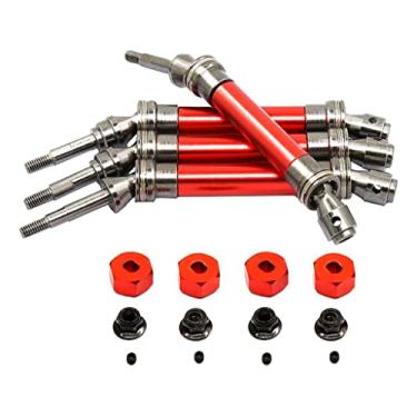 Imagem de Eixo de transmissão dianteiro e traseiro 117-140 mm para carro escala 1:10, vermelho