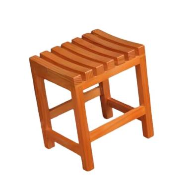 Imagem de OIIBWQ Banco de Chuveiro, Assento de Canto para Banheiro, Pequeno Móvel Multifuncional, Banquinho de Chuveiro à Prova D'água, Banco para Sauna/banheira E, Castanho claro