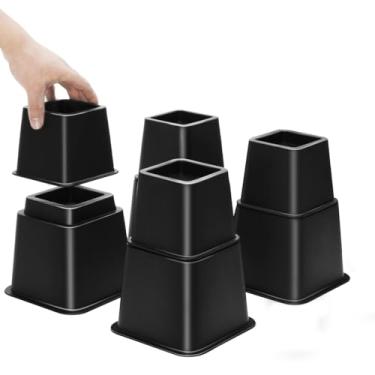 Imagem de MCXYEM Elevador de cama/elevador de cama/elevador de cama/elevador de móveis/elevadores de mesa/elevadores de moldura de 3,5 ou 20 cm Criar armazenamento sob a cama resistente para ajuste de altura de