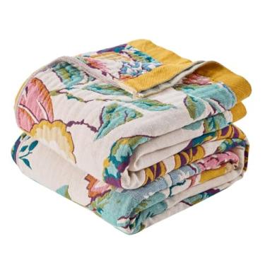 Imagem de ERZVND Cobertor Boho, Tapeçaria de Algodão Reversível Boêmio Decoração de Quarto Hippie Dupla Face, 100 Algodão King Size, Cobertor de Verão Leve para Viagem, Sofá, Piquenique, 228 cm x 248 cm