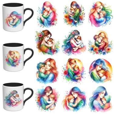 Imagem de Elewins Papel de transferência UV DTF para o Dia das Mães, 12 peças, adequado para canecas, notebooks, computadores, mesas e cadeiras, etc. Papel de transferência UV DTF (Dia das Mães)