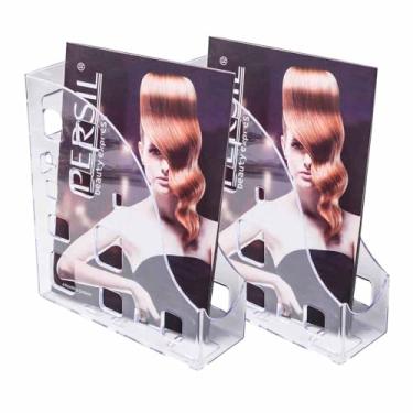 Imagem de 2 Porta Revista Organizador Objetos Multiuso Cristal Dello