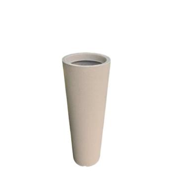 Imagem de Vaso polietileno para plantas decorativo coluna Ibiza efeito ESCOVADO/LISO E MARMORIZADO 68x25 (BEGE LISO)