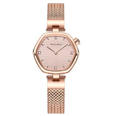 Imagem de Relogio feminino hexagonal malha aço inoxidável quartzo à prova dagua 