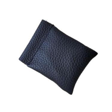Imagem de Bolsa para fone de ouvido PU mini porta-moedas cor sólida capa feminina masculina, Preto, About 9*7cm, Tendência