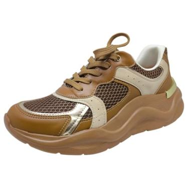 Imagem de Tênis Feminino Anabela Baixo Elegante Conforto Piccadilly