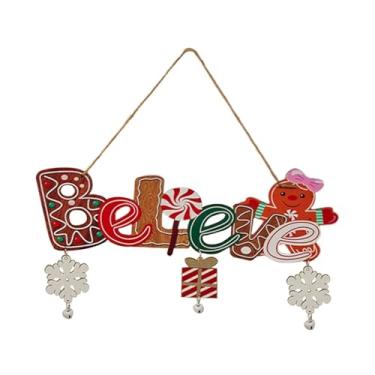 Imagem de UGPLM Placa de madeira natalina para pendurar, decoração de madeira, boas-vindas natalina para porta, ideal para lojas de joias, comércios e fazendas, Style D