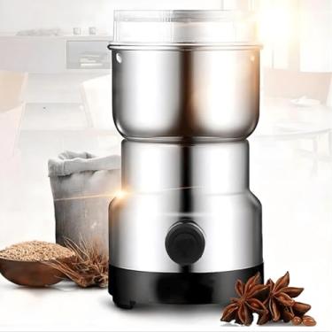 Imagem de Moedor de Café Elétrico Triturador de Grãos, Sementes, Especiarias, Temperos, Amendoim, Ervas Secas, Portátil e Rápido com Lâminas Inox, Tampa Transparente, Baixo Ruído, Uso Doméstico e Cozinha