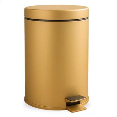 Imagem de Lixeira Dourada Inox 5L com Pedal e Cesto Removível - Crie Construa
