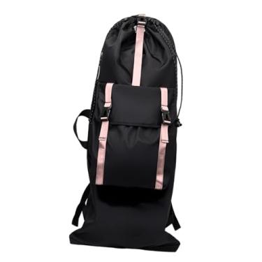 Imagem de MotiveTech Mochila para skate, bolsa para transporte de longboard, com alças de ombro ajustáveis, organizador, mochila de viagem, Rosa