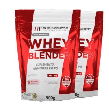 Imagem de 2X Whey Blender Concentrado Morango 900G Hf Suplementos
