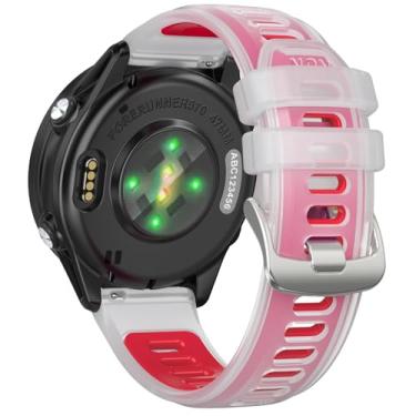 Imagem de Pulseira de relógio compatível com Garmin Forerunner 570 de 42 mm/Forerunner 165/Forerunner 245/Forerunner 645/Vivoactive 6/5, pulseira esportiva de liberação rápida de 20 mm para mulheres e homens