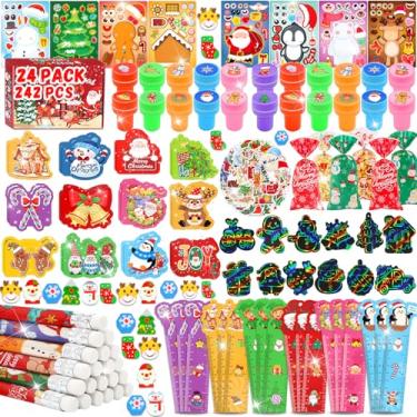 Imagem de Conjunto de artigos de papelaria escolares, presentes de sala de aula de Natal, presentes de professores, prêmios em massa, lembrancinhas de Natal