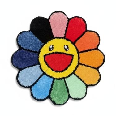 Imagem de LUXAPE Tapete Murakami - Feito à mão e premium - 28 pol. (70 cm) - Decoração Hypebeast - Quarto Hypebeast - Sala de estar, quarto, quarto de crianças, tapete de porta - Decoração estética do quarto