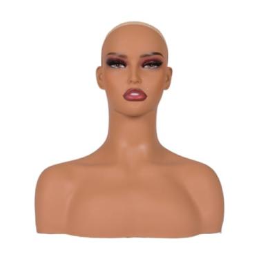 Imagem de Ysyqkn Cabeça de Manequim Feminina Realista com Maquiagem E Peruca de Ombro