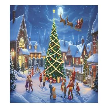 Imagem de SEHANY Capa magnética para lava-louças de Natal Snowy Town, adesivos magnéticos para decoração de Natal para painel de geladeira e lava-louças, decoração de Natal de cozinha doméstica 58 x 66 cm