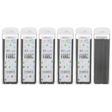 Imagem de PATIKIL 600 peças de grafite mecânico HB, refil de grafite preto de 0,7 mm, refil de lápis resistente à quebra para material de escrita, branco/amarelo/rosa