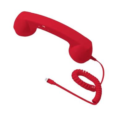 Imagem de KiBcsLic Telefone retrô 2026, receptor de telefone com redução de ruído, USB-C, estilo vintage, para videoconferências, Vermelho