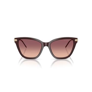 Imagem de Emporio Armani Óculos de sol feminino EA4251F Low Bridge Fit Cat Eye, opala brilhante bordeaux/rosa gradiente violeta, 56 mm, Opala brilhante bordeaux/rosa gradiente violeta, 56 mm