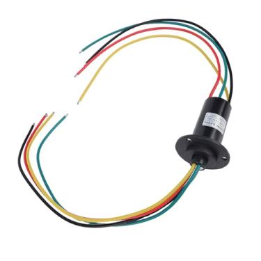 Imagem de Garosa 4 Fios 30A Anel Deslizante Elétrico, Tecnologia de Escova de Fibra Banhada a Ouro Rotação 360 para Robôs CCTV Plataforma Giratória Com Caixa PBT Cabo PTFE