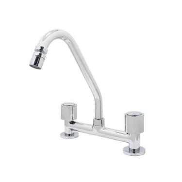 Imagem de Torneira Pia Misturador Cozinha Bica Móvel Com Articulador Bancada Lux