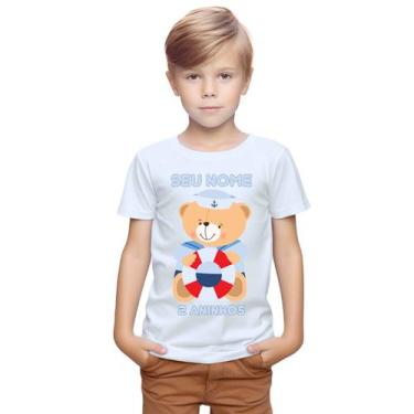Imagem de Camiseta Ursinho Marinheiro Buoy Bear Camisa Personalizada Blusa Infan