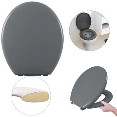 Imagem de Assento Vaso Sanitário Tampa Oval Almofadado | Astra - Cinza Escuro