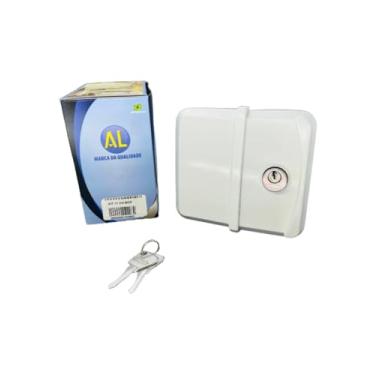 Imagem de Fechadura para Porta Janela de Vidro Temperado, Branca, Kit com 2 Chaves, Sistema Yale, Alumínio, Linha Capa, Reversível