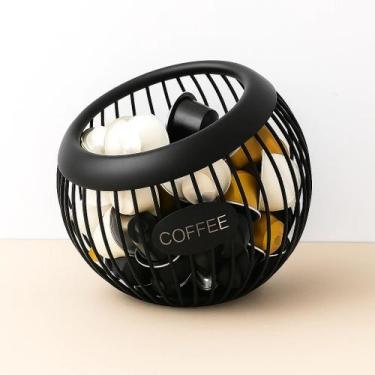 Imagem de Porta Cápsulas de Café Redondo Aramado 18x20,5cm Ø - preto - Clink