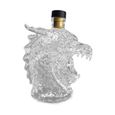 Imagem de predolo Decantador de uísque com cabeça de dragão, decantador de vinho, vazio, transparente, presente engraçado para homens, garrafa de licor para clube,