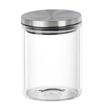 Imagem de Pote de Vidro com Tampa em Inox Redondo 800ml 125x10cm - Full Fit