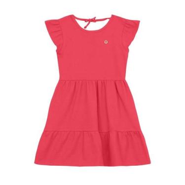 Imagem de Vestido infantil menina em malha listrada Brandili -Vermelho, 8, Verme