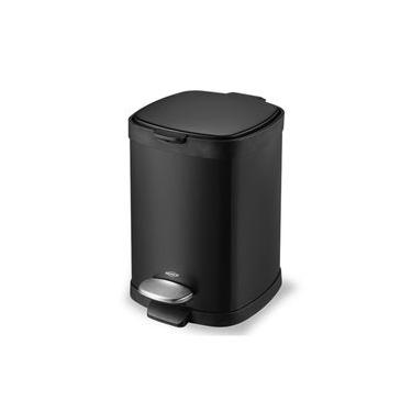 Imagem de Lixeira Com Pedal Frame Inox Preta 6 Litros - Brinox