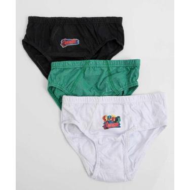 Imagem de Kit 3 Cuecas Infantil Avengers Tam 2 a 12-90006 - MARVEL, Branco, 10