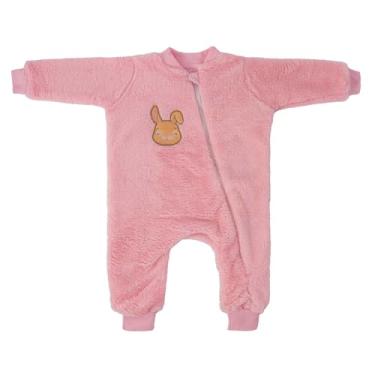 Imagem de MACACAO INFANTIL BABY JOY WEAR MICROFIBRA LISO COM BORDADO LATERAL COELHA ROSA P